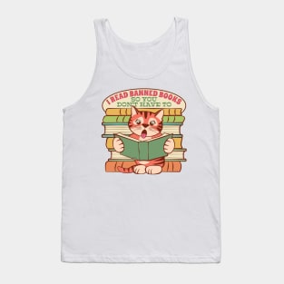 I Read Banned Books Cat Tank Top